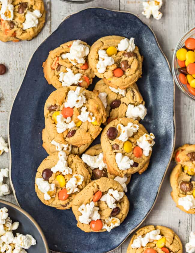 movie night cookies on platter