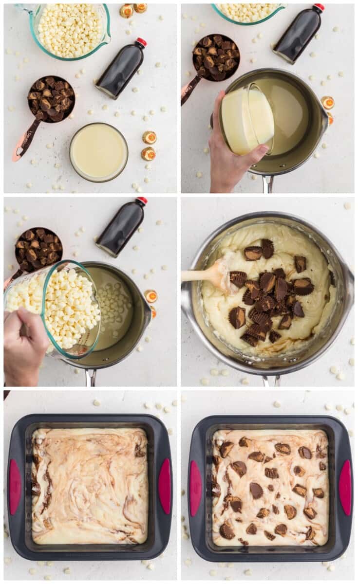 step by step photos of how to make peanut butter cup fudge