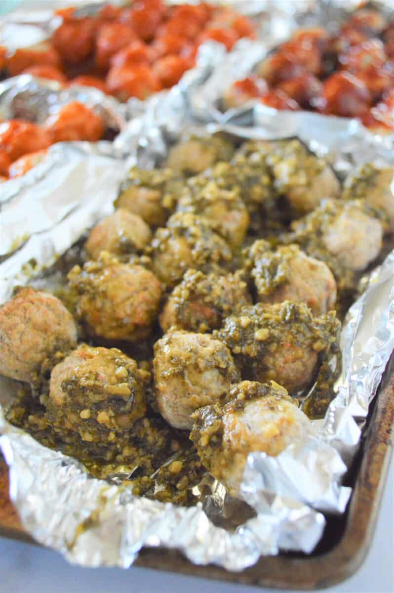 pesto meatballs