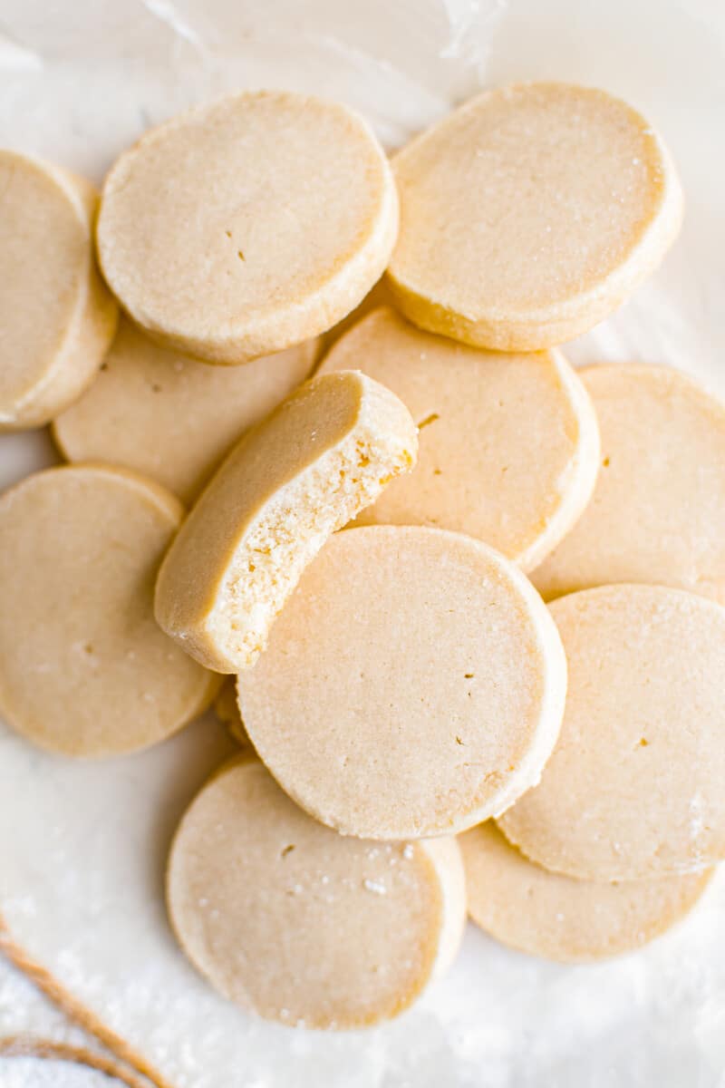 shortbread cookies on parchment