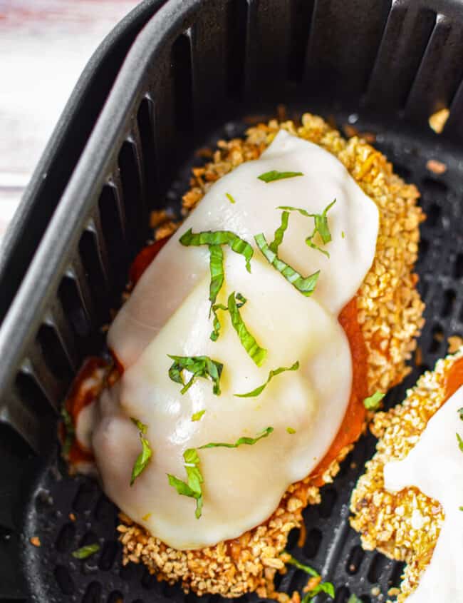 air fryer stuffed chicken parmesan in air fryer