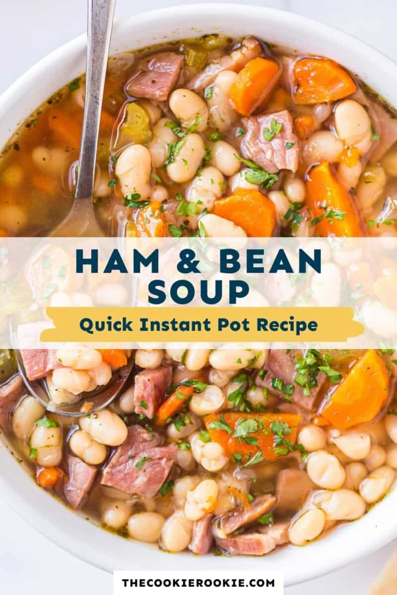 instant pot ham and bean soup pinterest collage