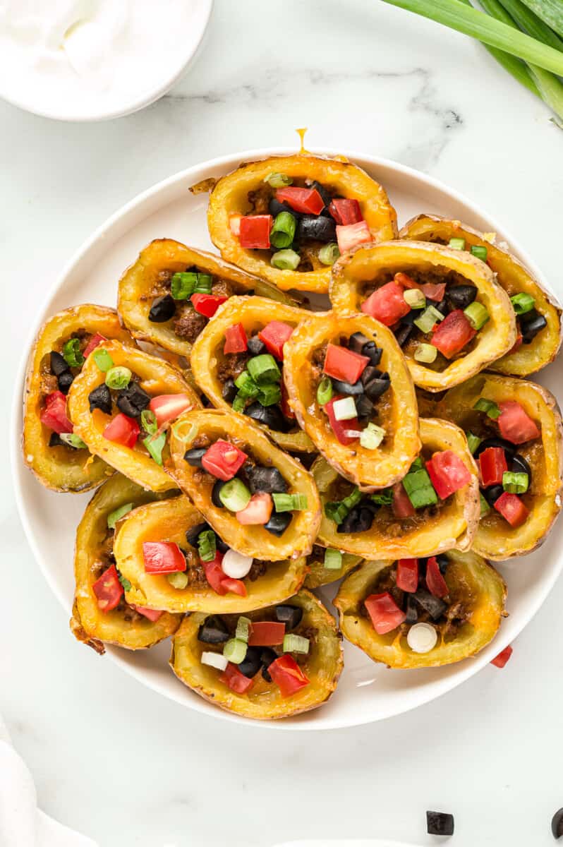 mexican potato skins on large plate