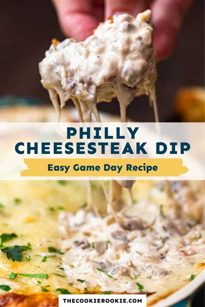 philly cheesesteak dip pinterest collage