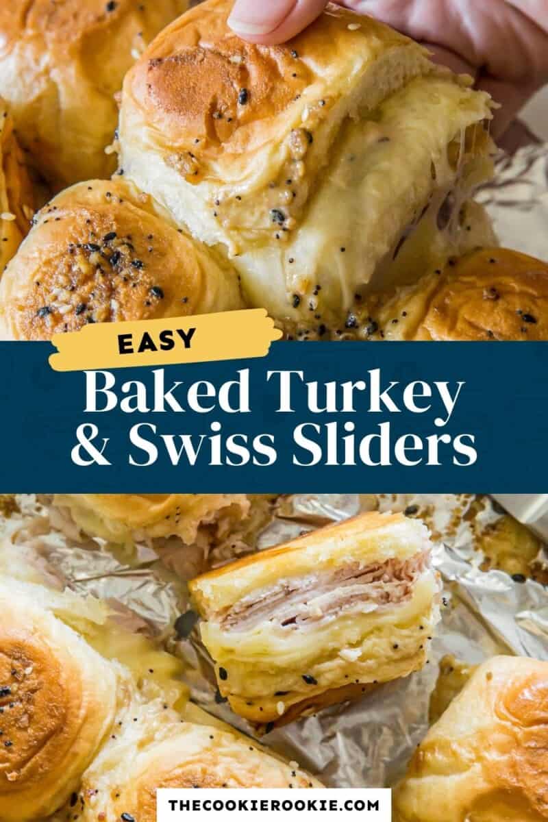 turkey cheese sliders pinterest collage