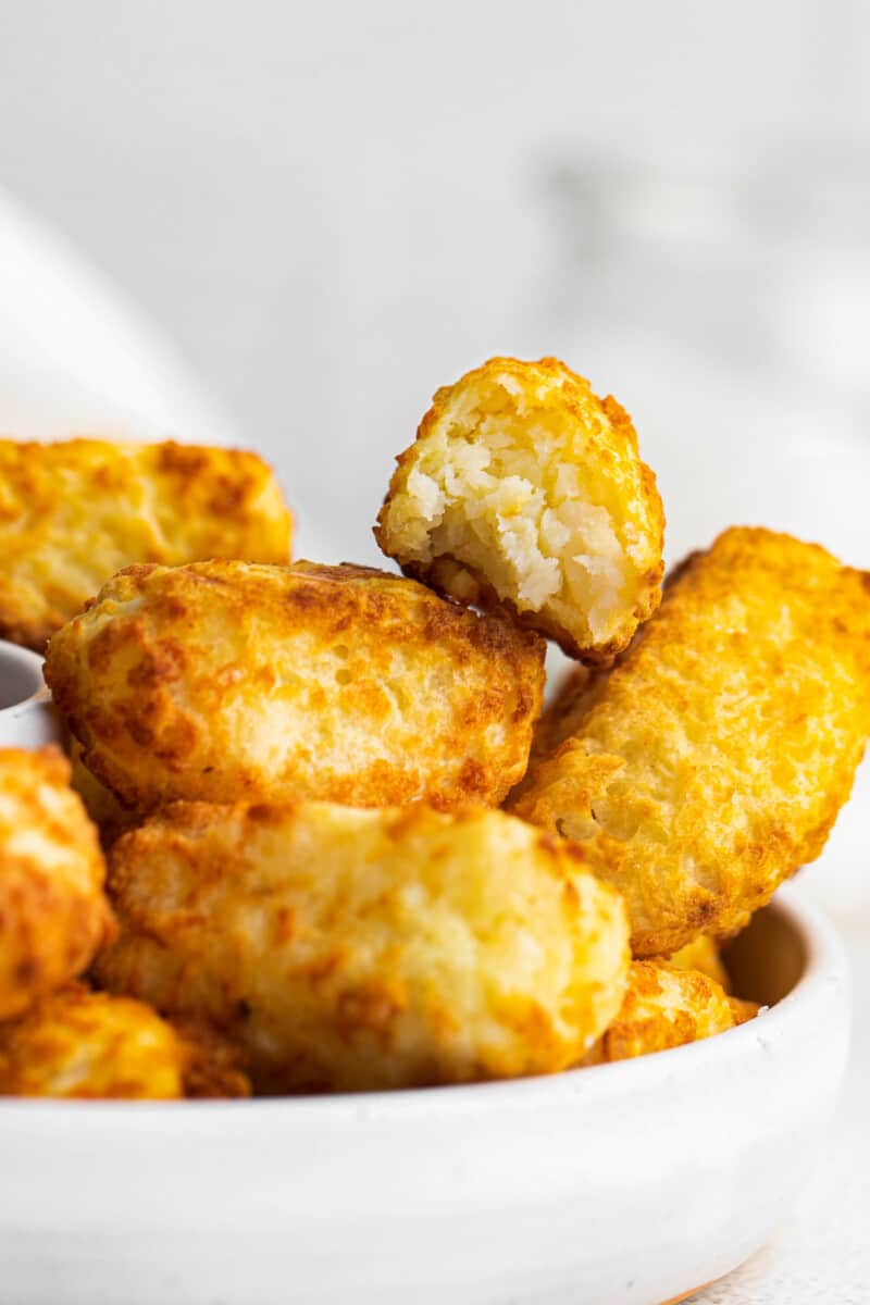 up close air fryer tater tots