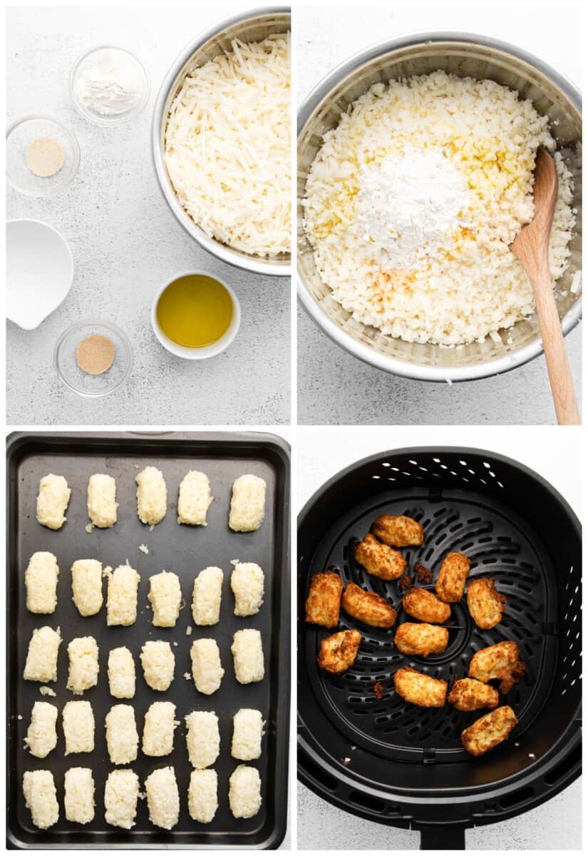 step by step photos for how to make air fryer tater tots