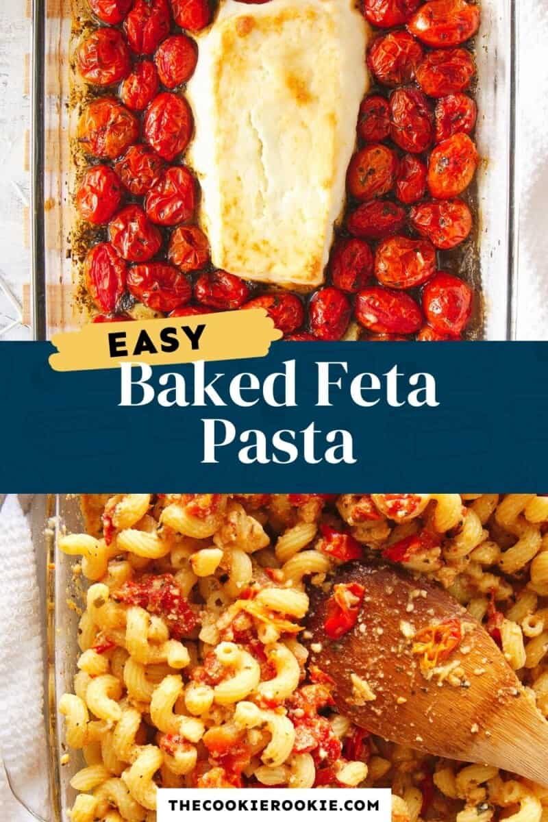 baked feta pasta pinterest collage