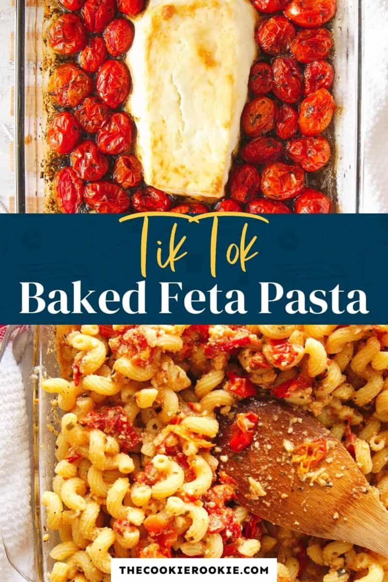 baked feta pasta pinterest collage