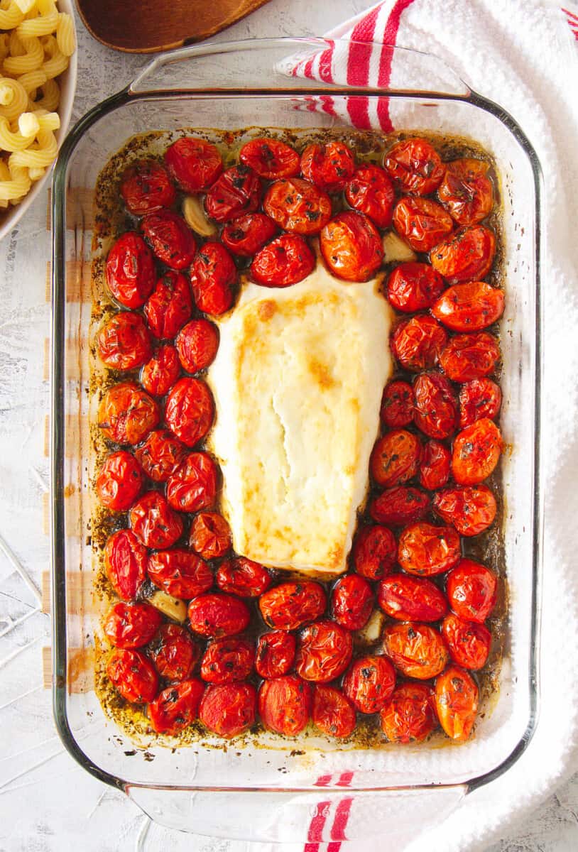 ingredients for baked feta pasta