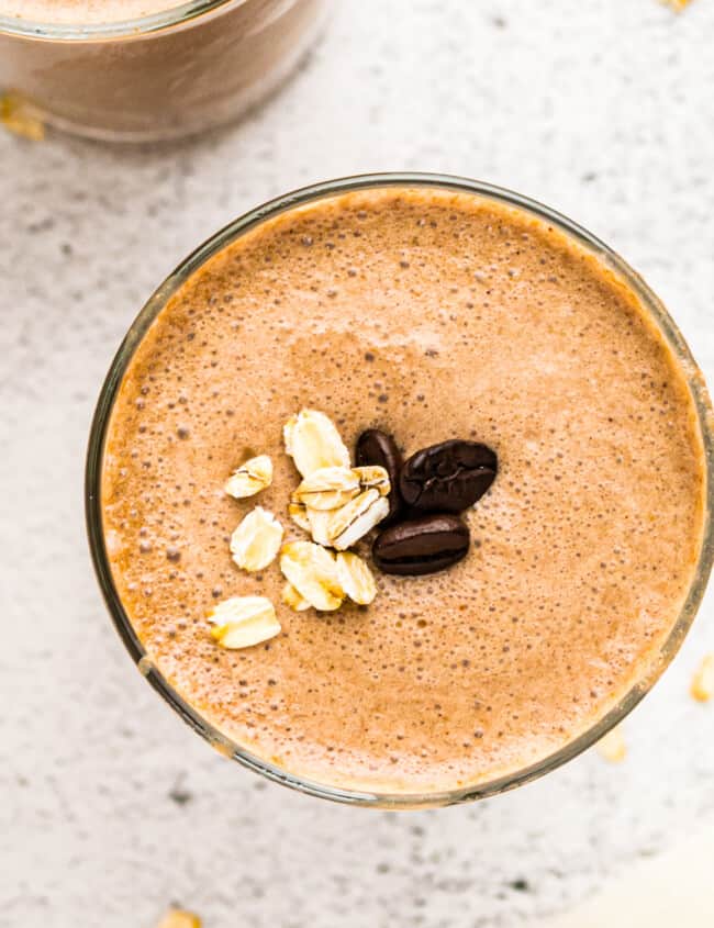 overhead up close coffee smoothie