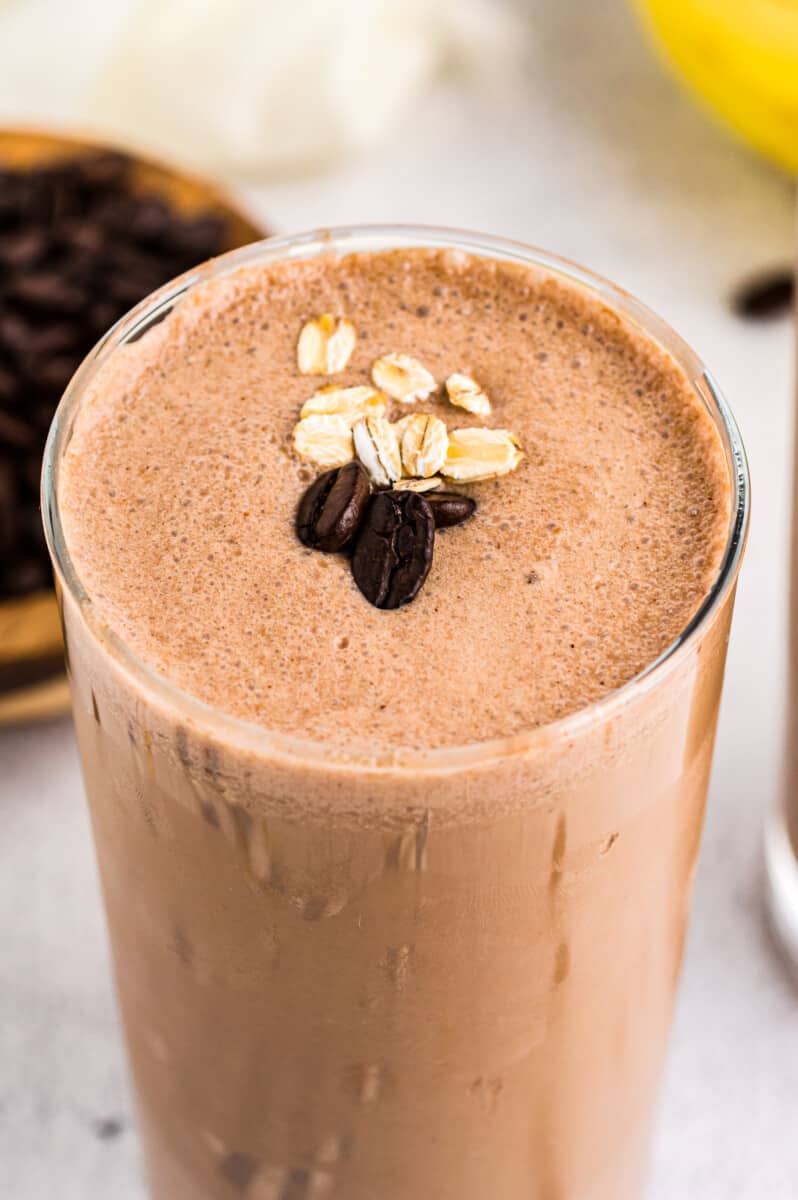 overhead coffee smoothie