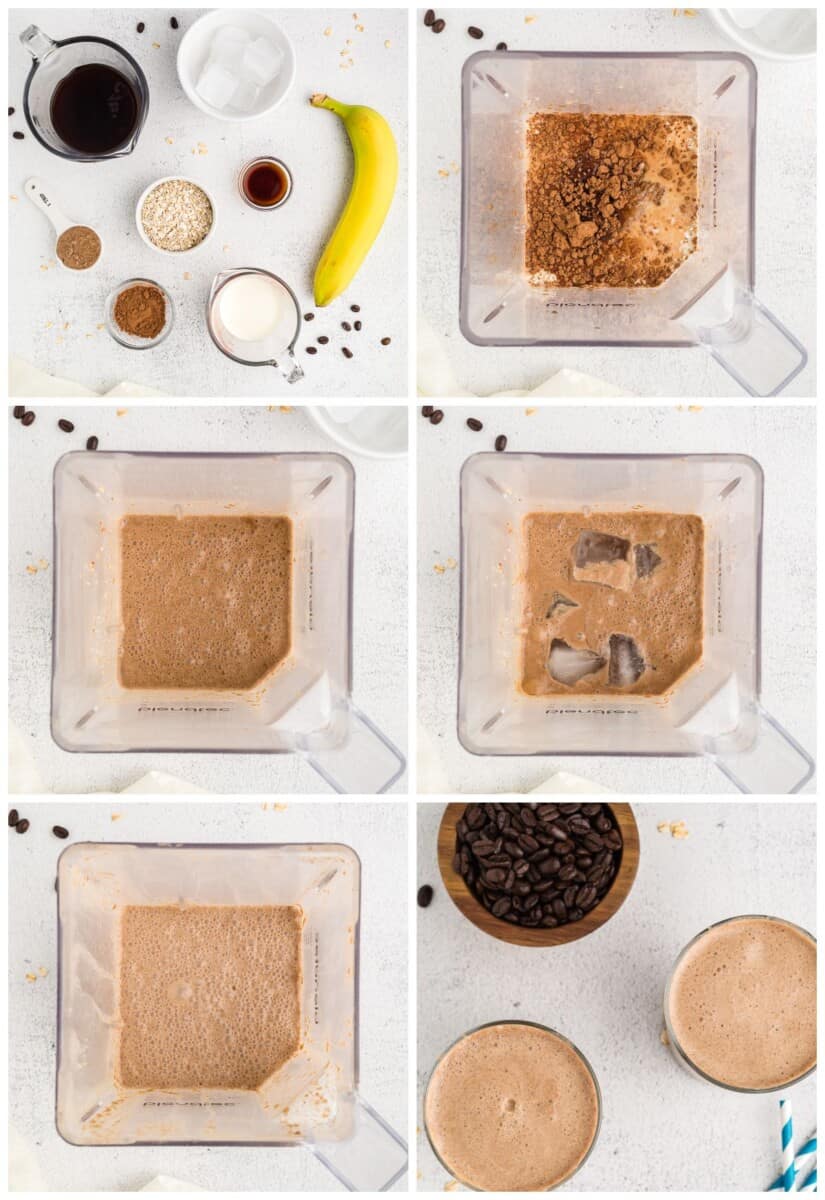 step by step photos for how to make coffee smoothies