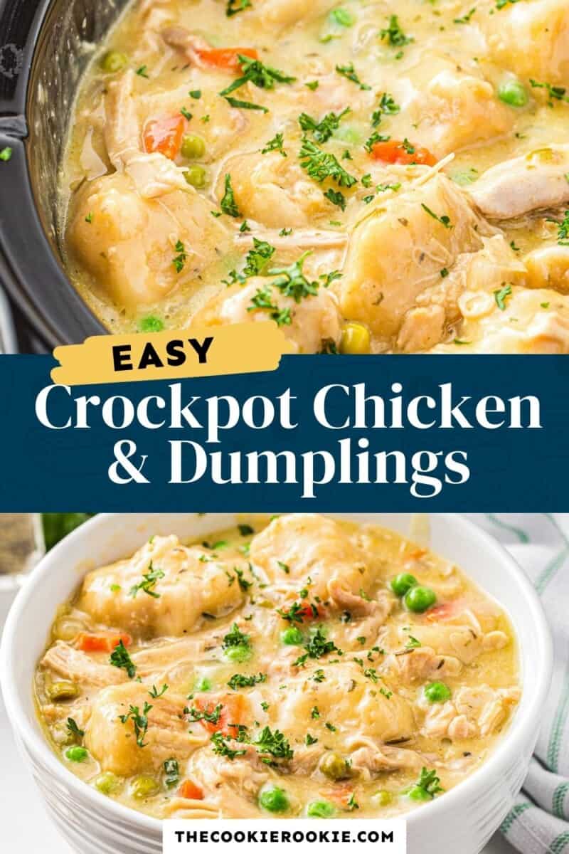 crockpot chicken and dumplings pinterest collage