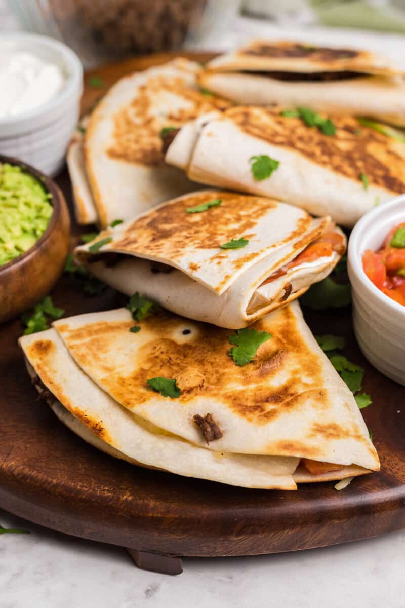 stacked beef quesadillas