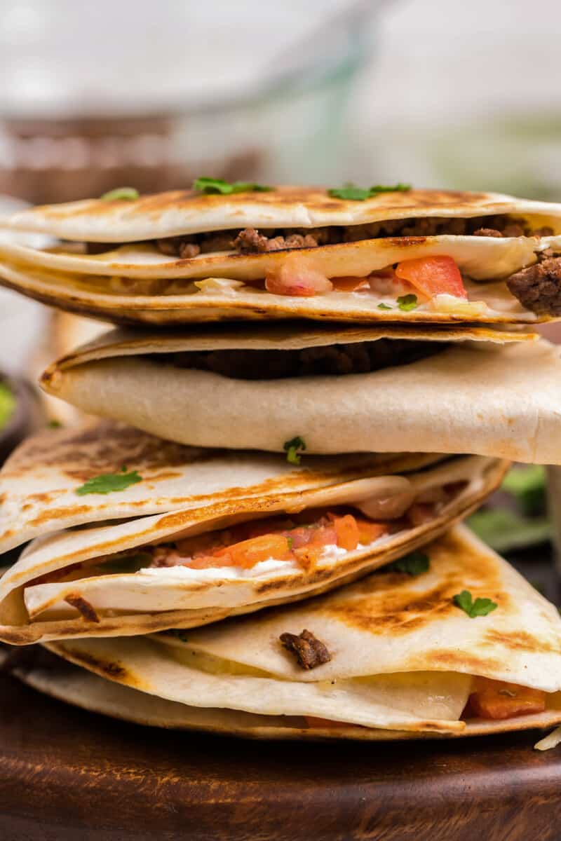 stacked foldover quesadillas