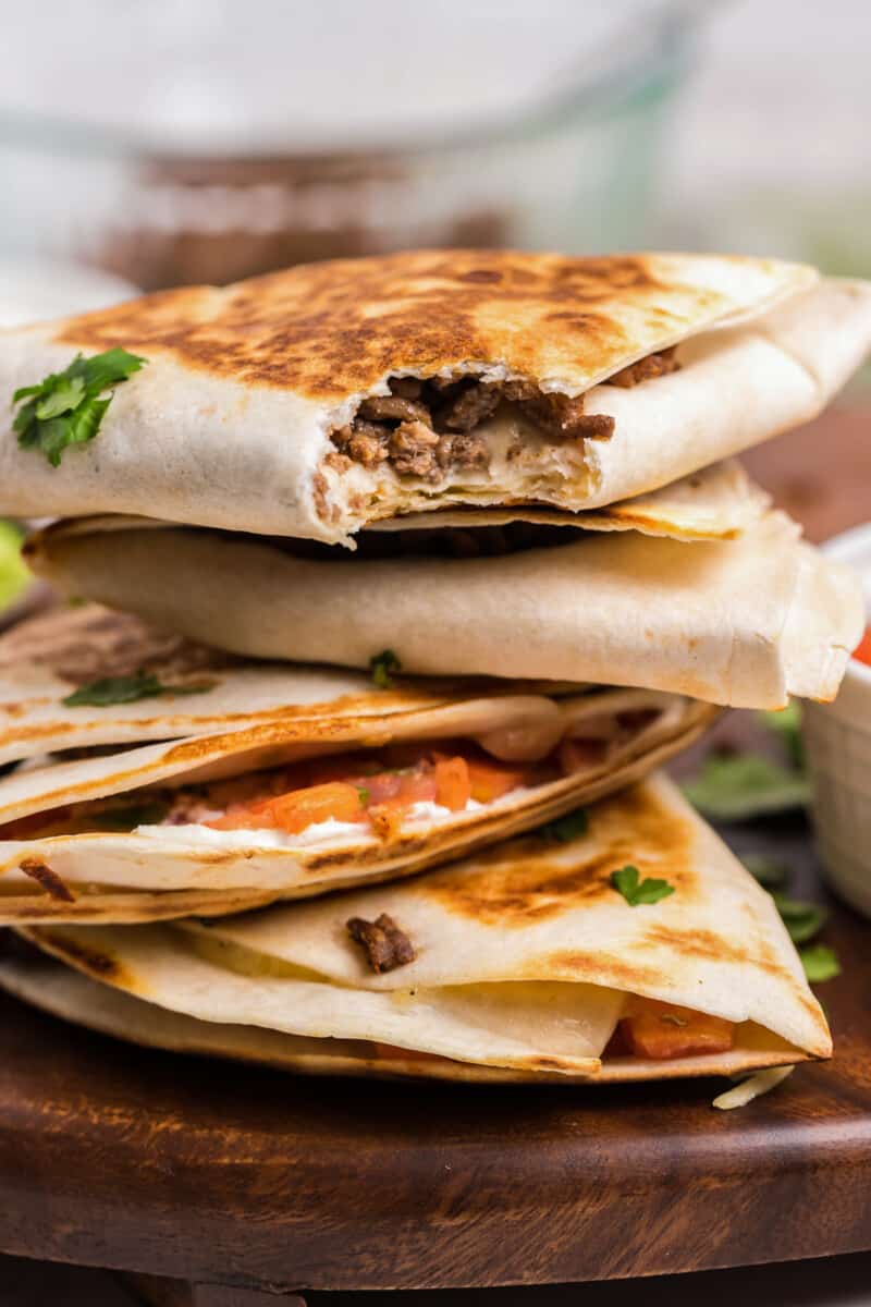 stacked foldover quesadillas