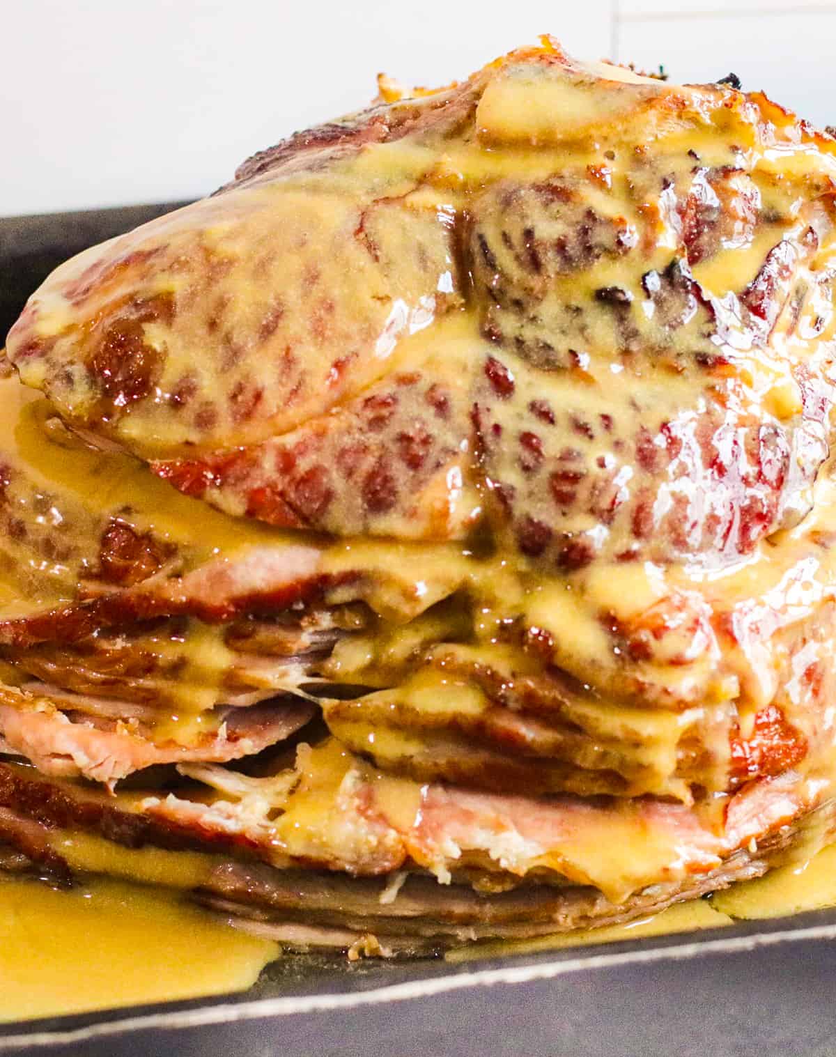 honey mustard maple glazed spiral ham