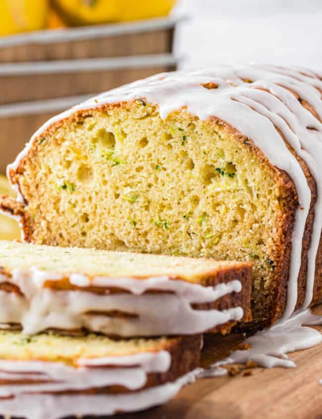 up close image of lemon zucchini bread