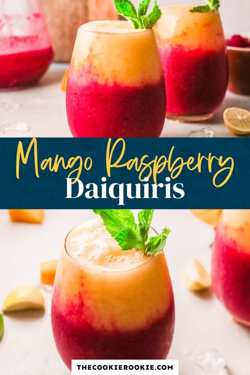 raspberry mango daiquiris pinterest collage