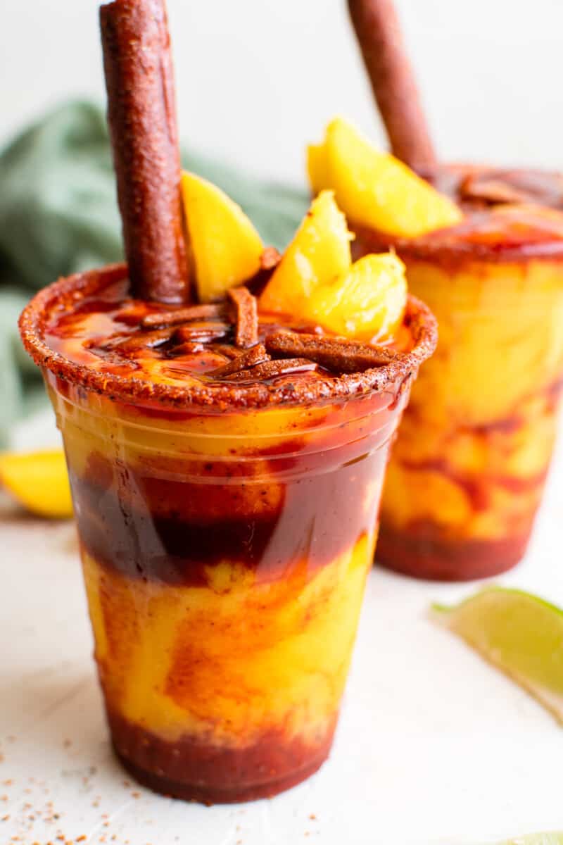 garnished mangonadas in glasses