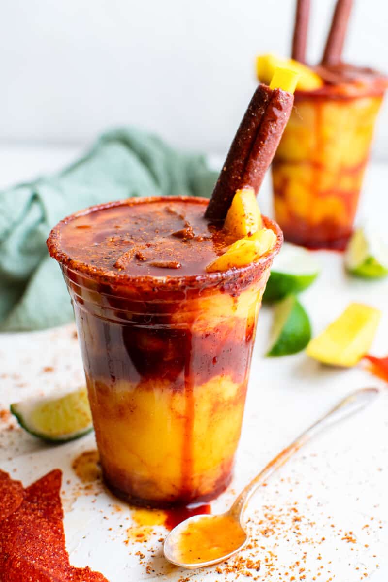 frozen mangonadas in glasses