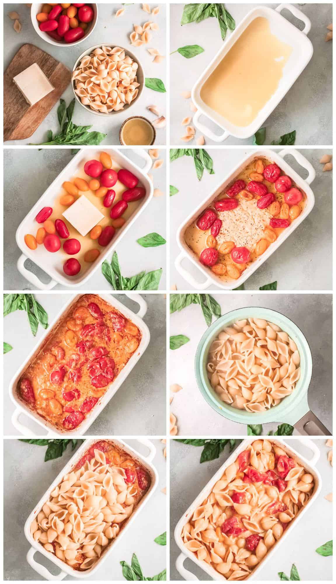 step by step photos for how to make baked parmesan pasta