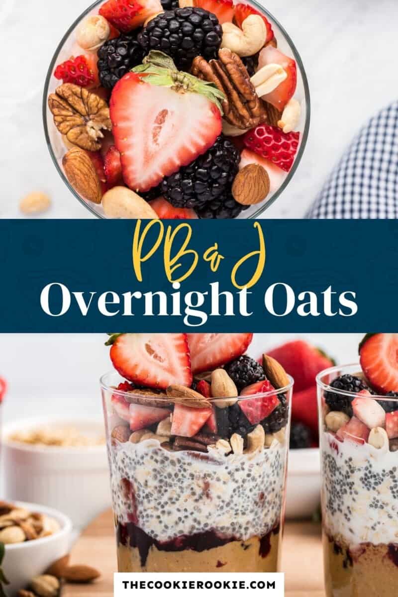 pbj overnight oats pinterest collage