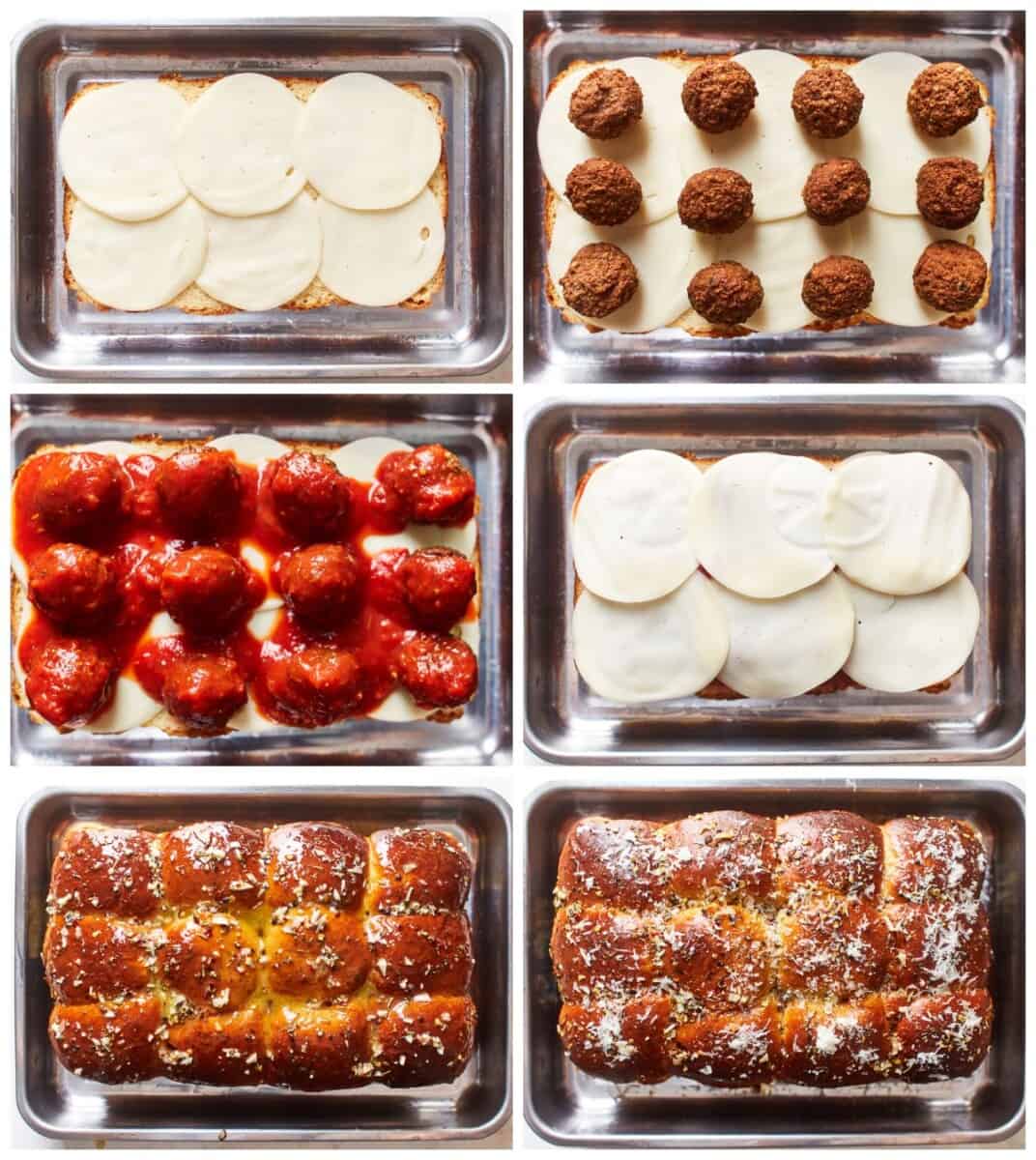 step by step photos for how to make baked meatball sliders