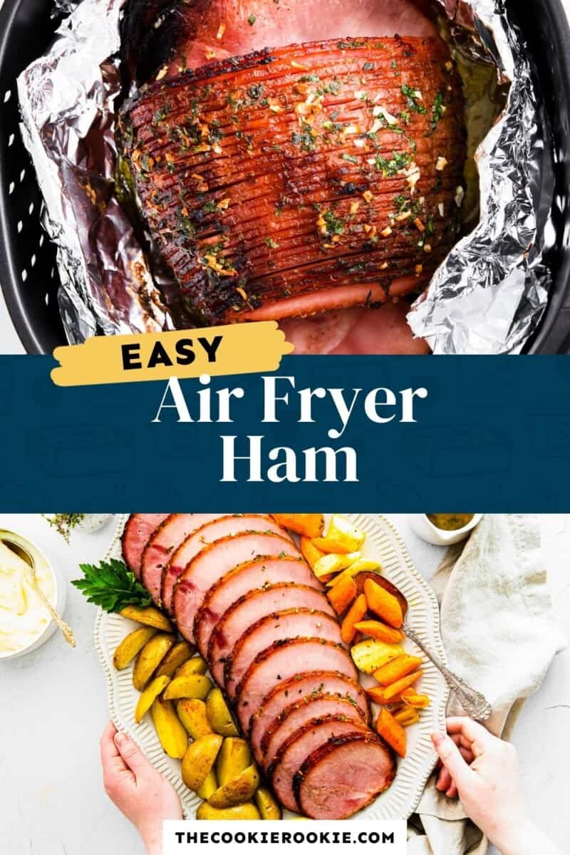 air fryer ham pinterest collage