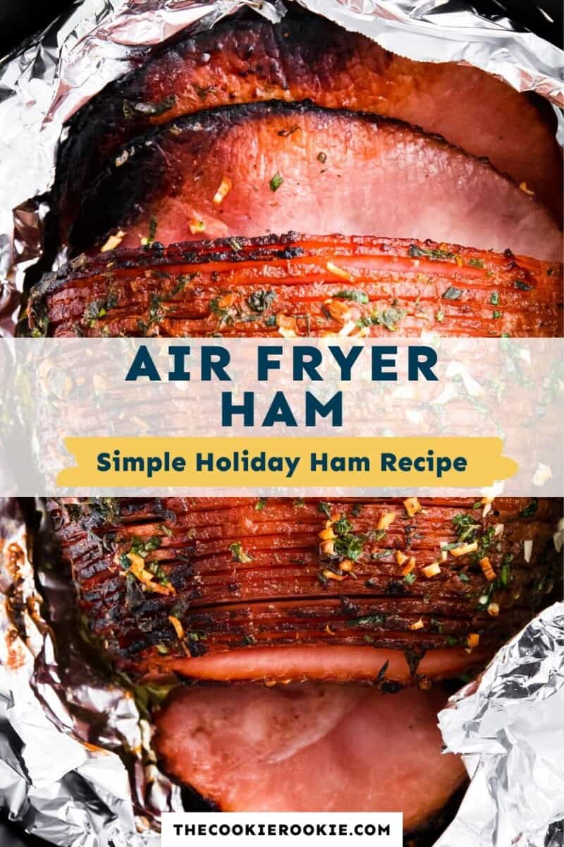 air fryer ham pinterest collage