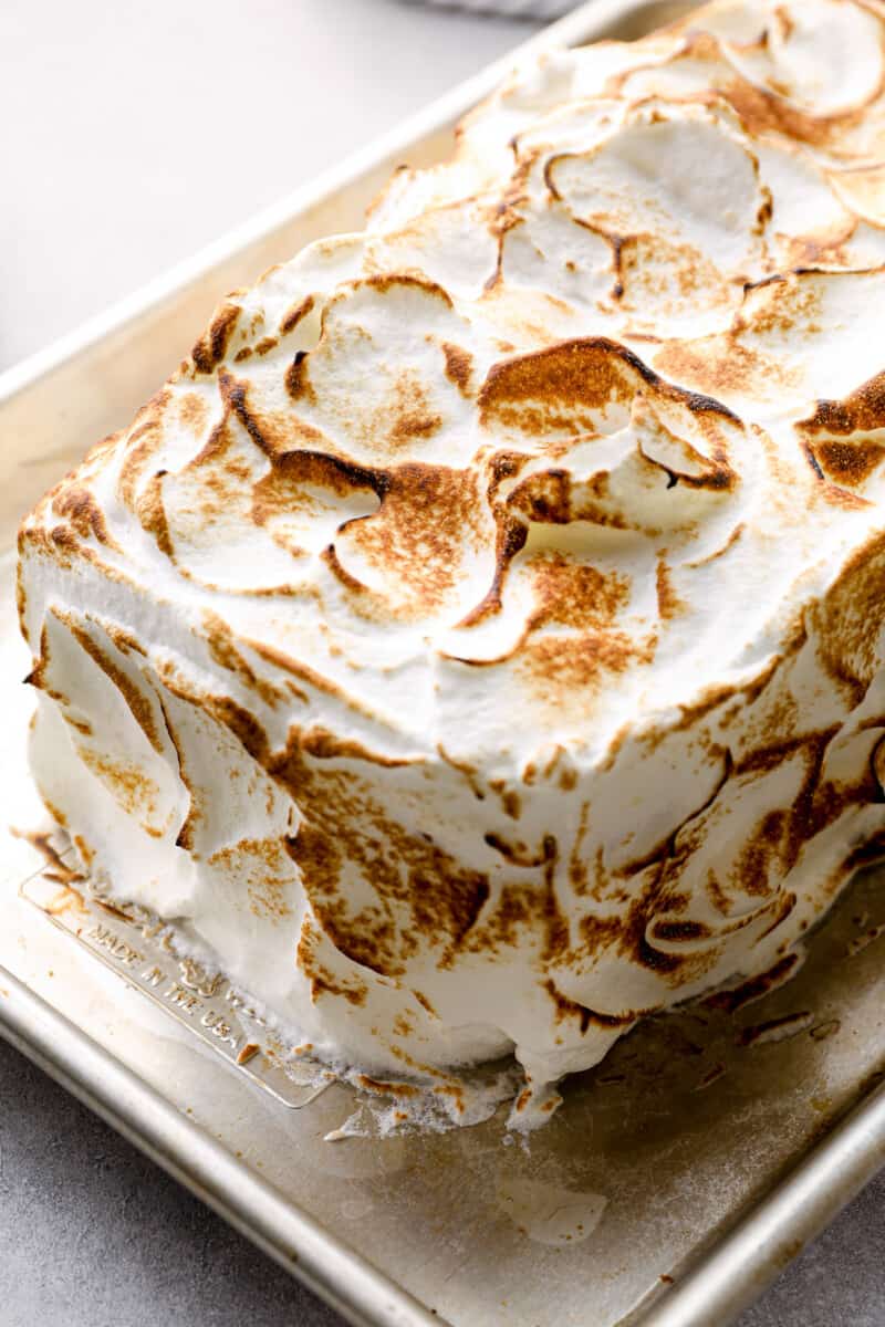 lemon meringue cake toasted