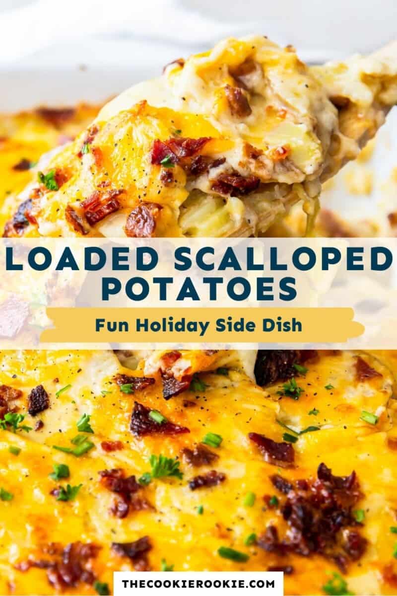 loaded scalloped potatoes pinterest collage