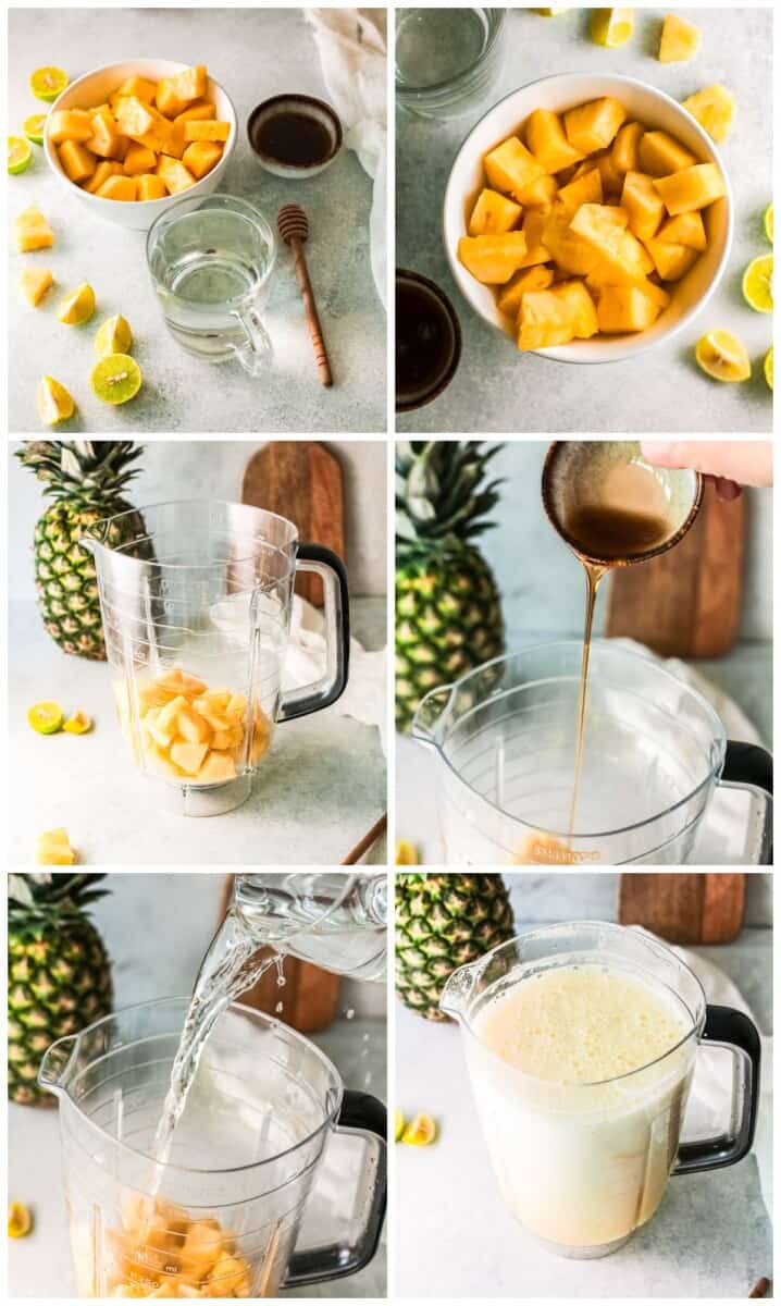 step by step photos for how to make pineapple agua fresca