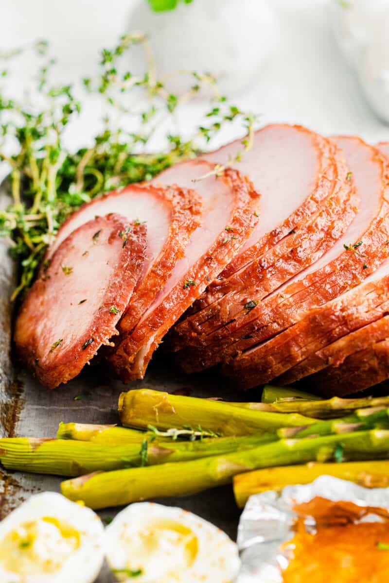 brown sugar ham made on sheet pan easter dinner