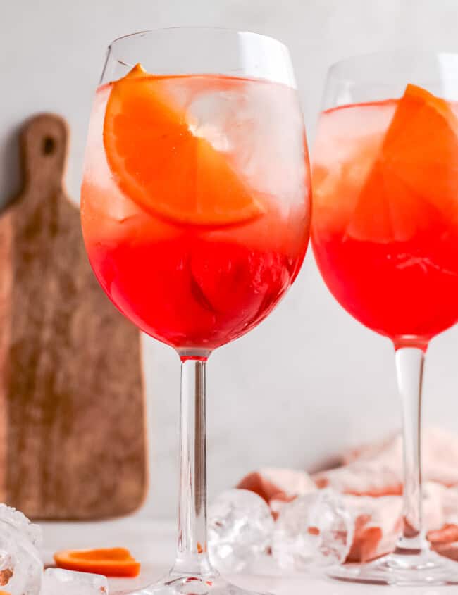 two glasses of aperol spritz