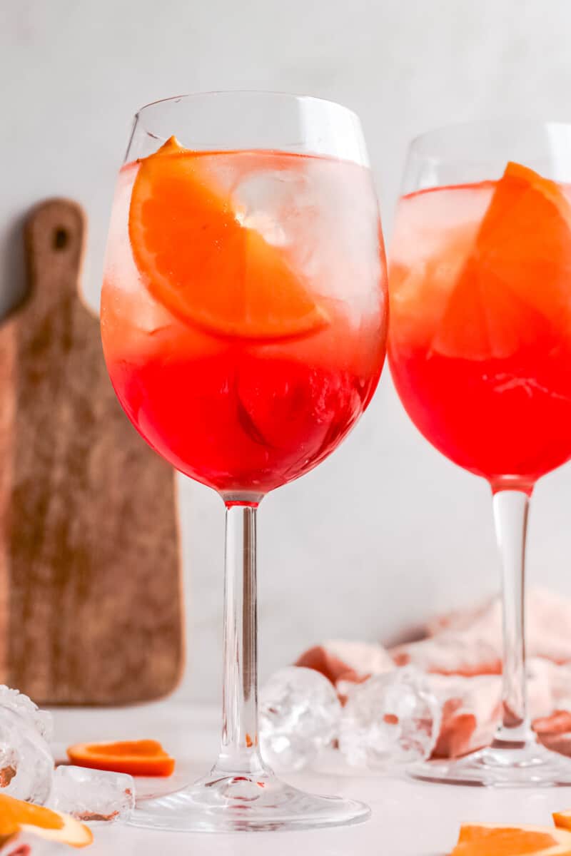 two glasses of aperol spritz