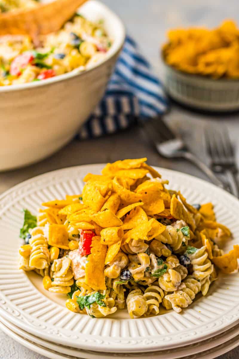 ranch chicken pasta salad with fritos