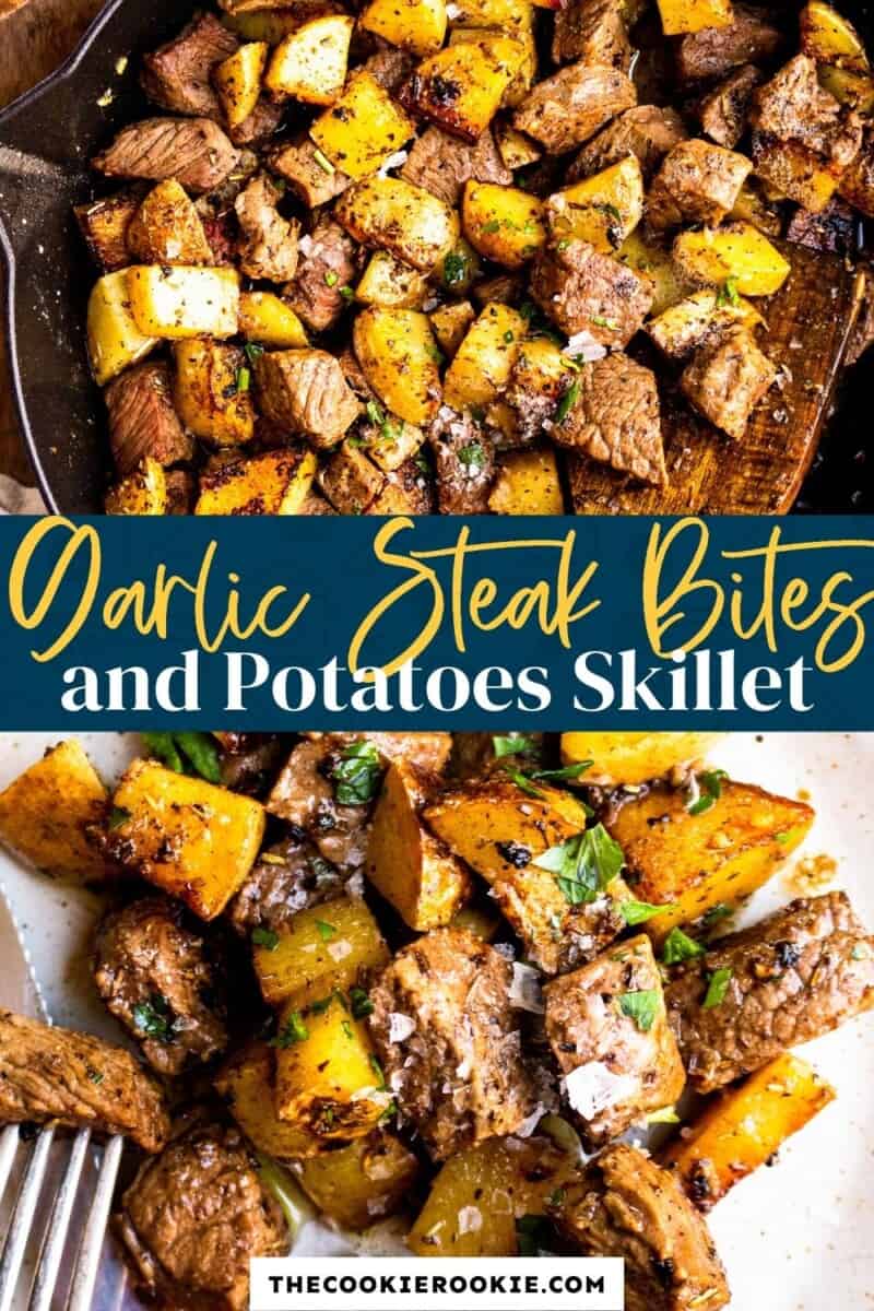 garlic butter steak bites and potatoes pinterest