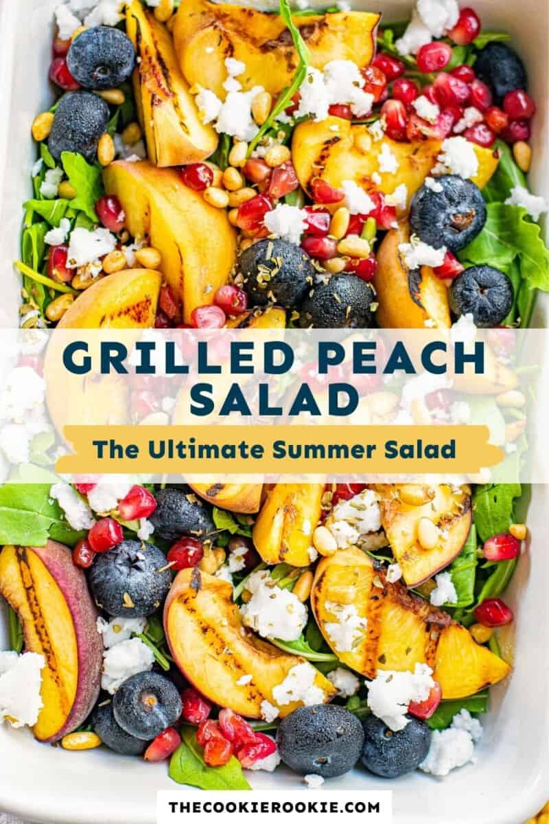 grilled peach salad pinterest collage