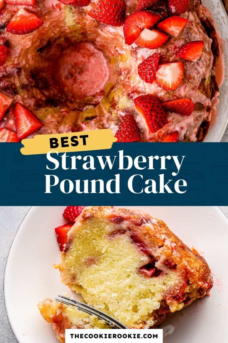 strawberry pound cake pinterest collage