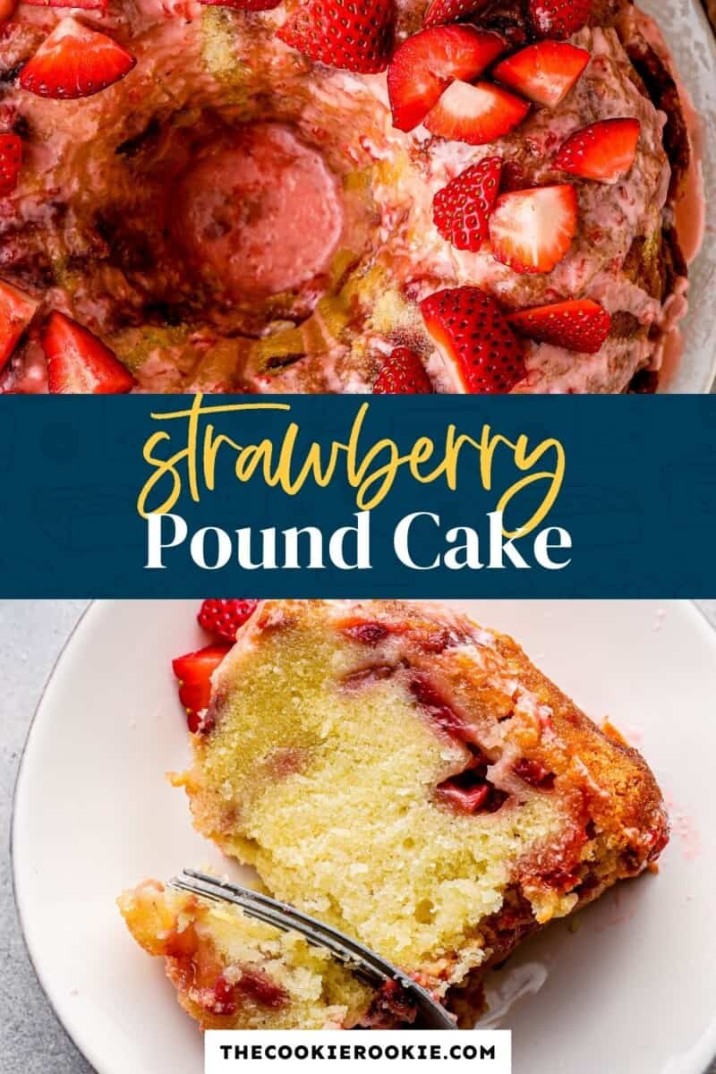 strawberry pound cake pinterest collage