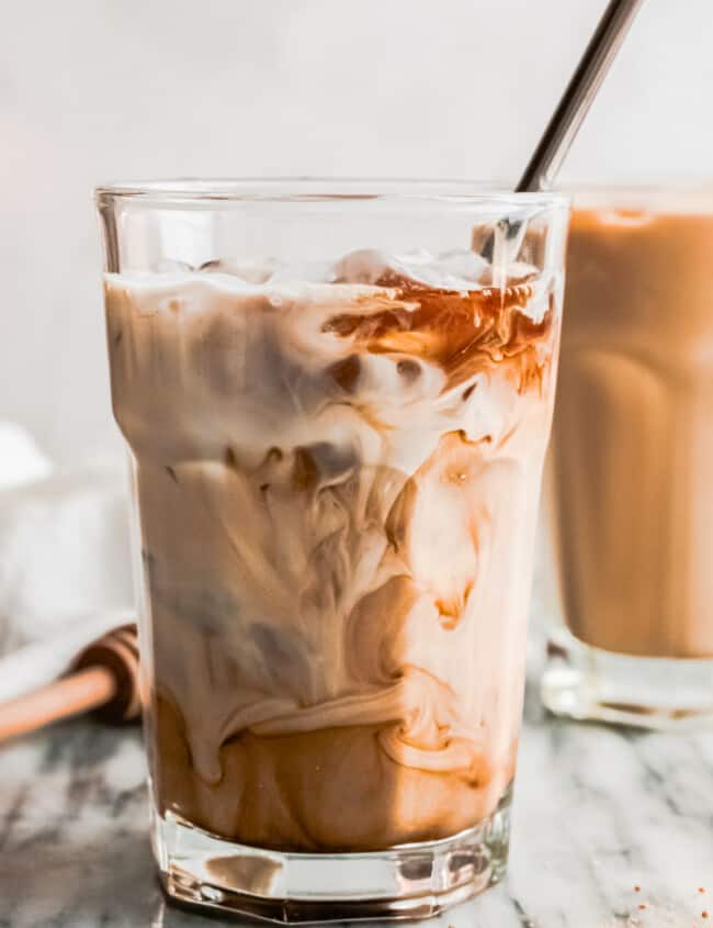 brown sugar iced espresso with cream