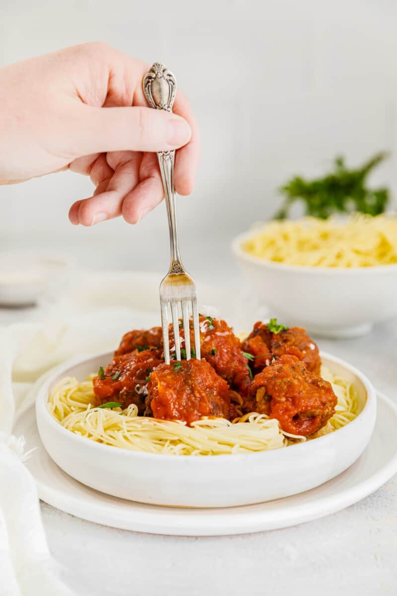 fork in air fryer meatballs