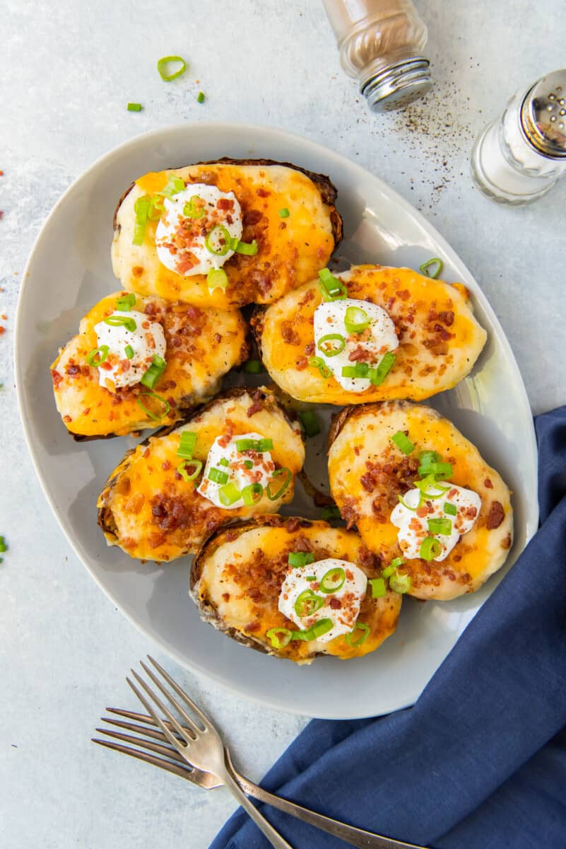 platter with air fryer twice baked potatoes