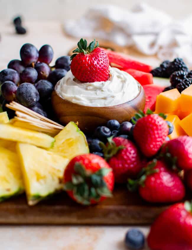 strawberry dipped in cream cheese fruit dip