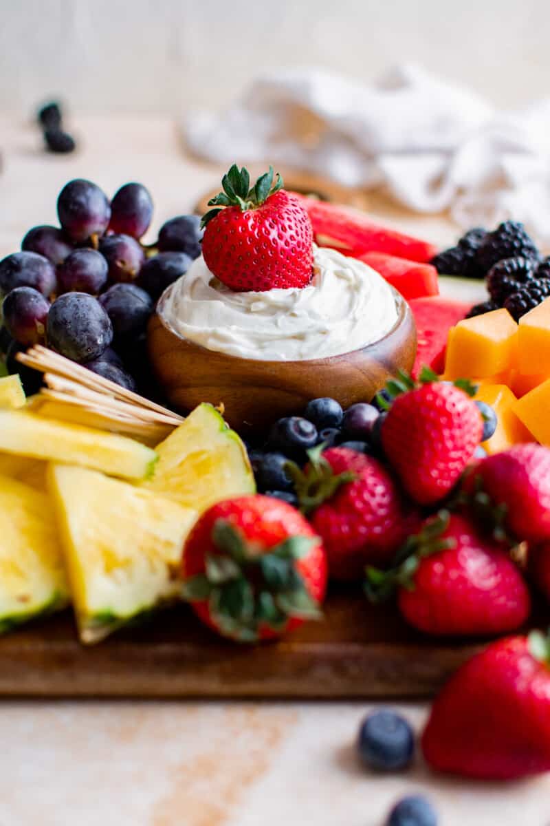 strawberry dipped in cream cheese fruit dip