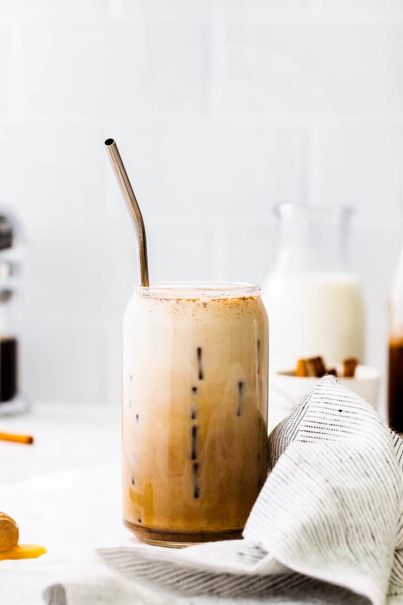 mixed iced honey cinnamon latte