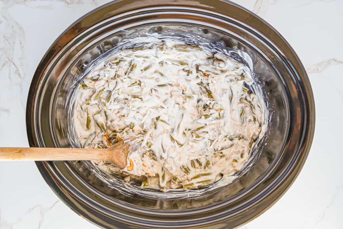 how to make crockpot green bean casserole