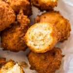 inside of fried hush puppies